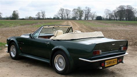 Обои aston martin, v8, vantage, 1987, зеленый, вид сбоку, кабриолет ...