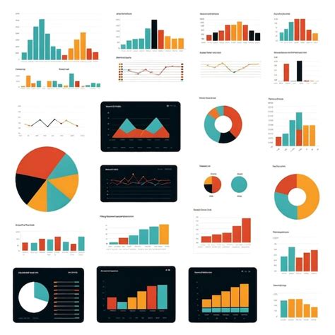 Premium Vector A Collection Of Graphs And Charts On A White Background