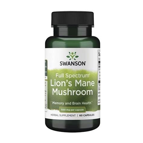 Swanson Full Spectrum Lion S Mane Mushroom 500mg 60caps Swanson Brands Bodyvision E Shop