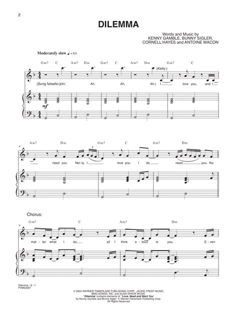 Dilemma by Nelly - Piano, Vocal, Guitar - Digital Sheet Music | Sheet ...