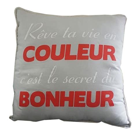 Coussin Avec Citation R Ve Ta Vie En Couleur C Est Le Secret Du Bonheur