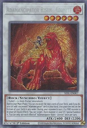 Adamancipator Risen Leonite SESL EN007 Secret Rare 1st Edition