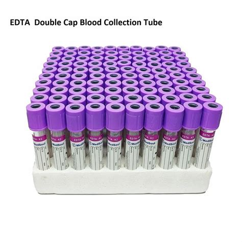 Plastic Edta Double Cap Blood Collection Tube For Laboratory Ml At