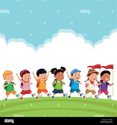 Les Enfants En Sortie Scolaire Image Vectorielle Stock Alamy