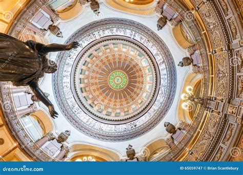 Ornate Dome Inside State Capital Building, Springfield, Illinois Stock ...