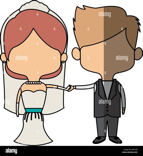 Cute Couple Husband Wife In Wedding Suit Happy Together Stock Vector Image And Art Alamy