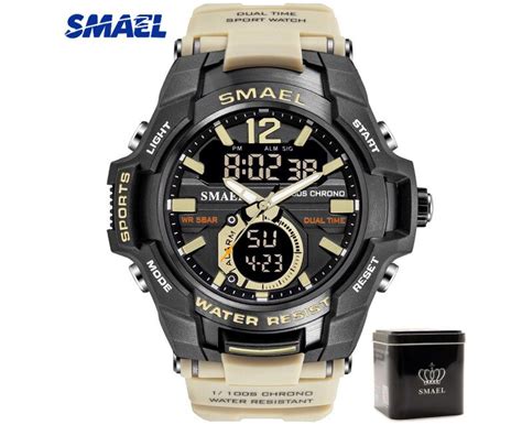 New Smael Mens Watches Led Analog Quartz Watch Men Army Military Sport