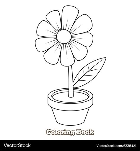 Flower Cartoon Coloring Book Royalty Free Vector Image