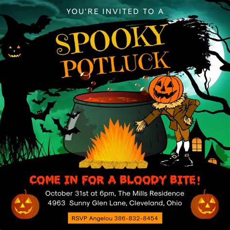 Copy Of Spooky Halloween Potluck Video Ad Postermywall