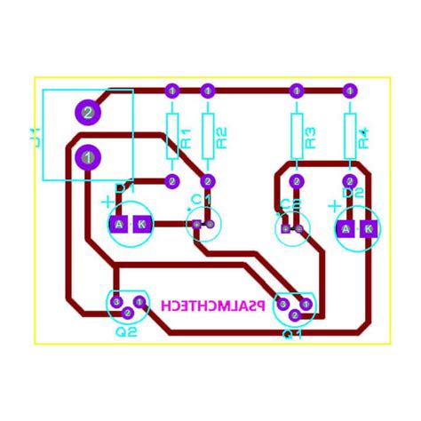 BC548 Transistor LED Blink Proteus PCB Circuit | Peupe Technologies