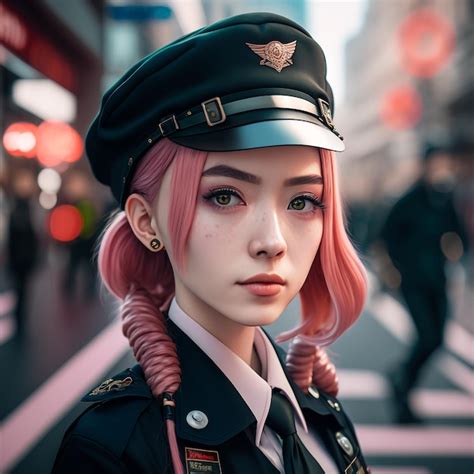 Premium Ai Image Generative Ai Portrait Young Asiatic Rebel Pink Hair