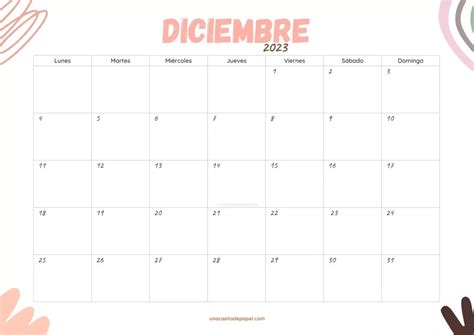 Calendarios Diciembre 2023 Para Imprimir PDF