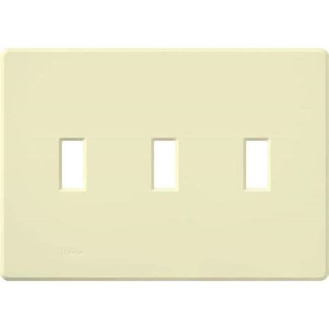 Lutron Fassada 3 Gang Toggle Switch Cover Plate For Dimmers And Switches Almond Fg 3 Al Fg 3