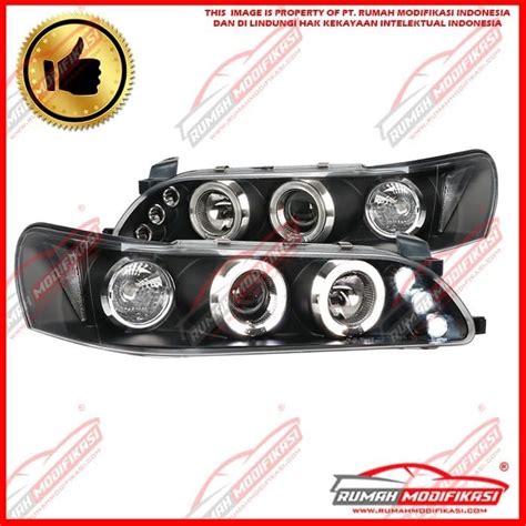 Jual HEAD LAMP TOYOTA GREAT COROLLA 1992 1996 LED ANGEL EYES BLACK