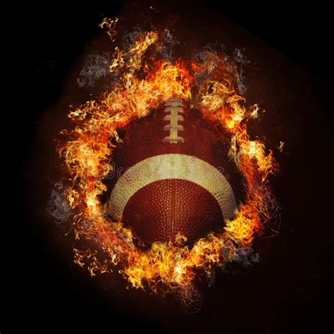 Football on fire stock illustration. Illustration of game - 13988073