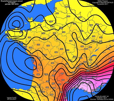 Climate Map of France (snowy, averages, temperature, rainfall ...