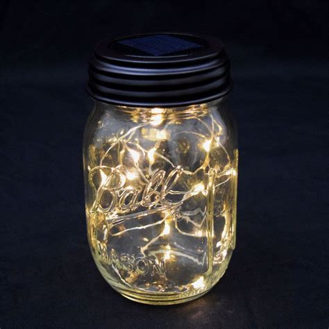 Fairy Light Mason Jar Lid Solar Powered Led Fairy Lights In A Jar Mason Jar Fairy Lights