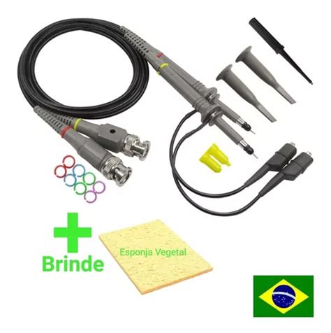 Kit Ponta Prova Osciloscópio 100 Mhz X1 X10 Par Frete Gratis