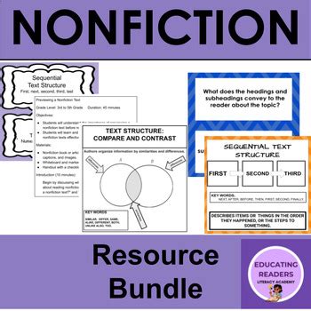 Text Features/Text Structure lesson plans, task cards, activity Bundle ...