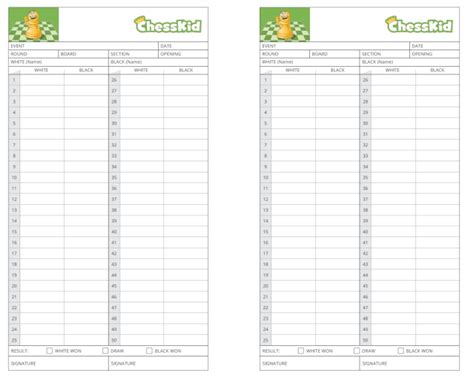 Chess Notation Sheet | Free Chess Score Sheet | ChessKid.com