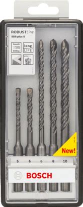 SDS Plus 5 Drill Bit Set Robust Line 5 Piece Bosch Professional