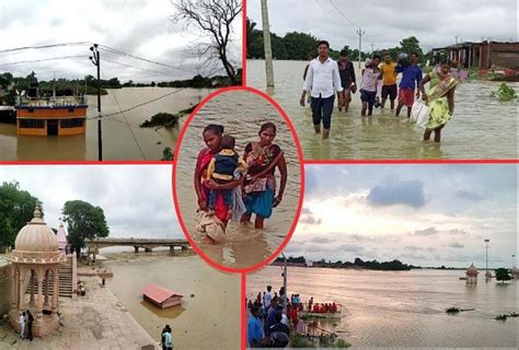 Gorakhpur Flood Devastation In Many Villages Due To Rapti River Above