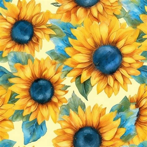 Premium Photo | A watercolor painting of a sunflowers.