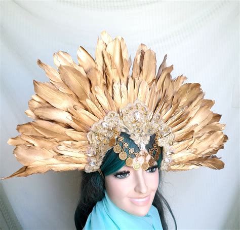 Cleopatra Egyptian Queen Gold Goddess Headpiece Gold High Etsy