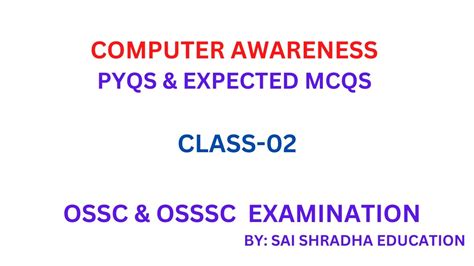 Computer Awareness Class Ossc Osssc Examinations Youtube