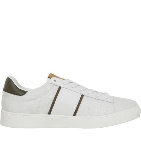 Buy Fred Perry Spencer Mesh Leather Trainers Porcelain