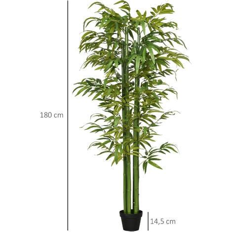 HOMCOM árbol de bambú artificial en maceta 180 cm planta falsa para