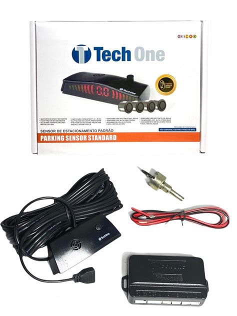 Sensor De Estacionamento 4 Pontos Preto Brilho Universal TECH ONE