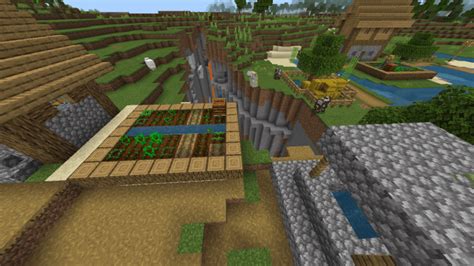 A Village With A Ravine Next To The Spawn Seed Minecraft Pe