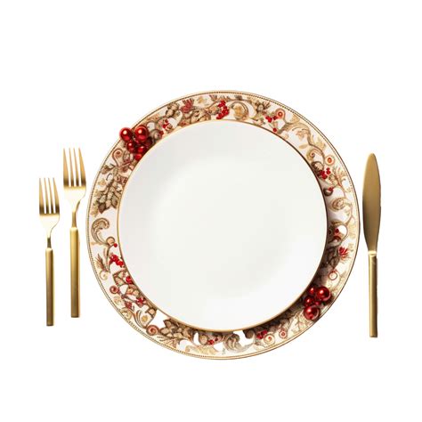 Christmas Dinner Plate Cutlery Decorated Festive Decorations Dinner