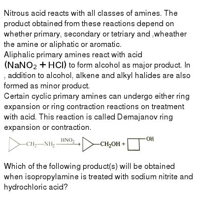 Reaction Of Amines With Nitrous Acid Mechanism