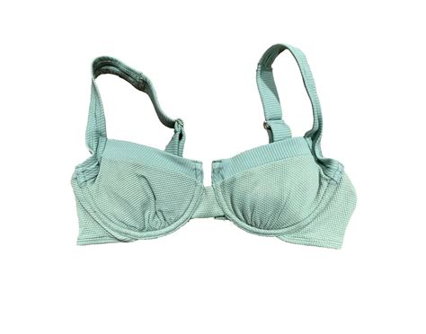 Juniors Mixed Textured Underwire Bikini Top Xhilaration Fern Green