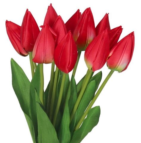 TULIPANY BUKIET TULIPANÓW GUMOWANE JAK ŻYWE 12SZT 39CM Inna marka