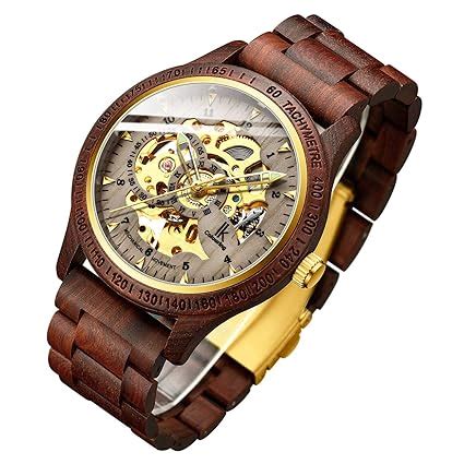 Ik Colouring Men S Genuine Leather Lightweight Luxury Mechanical Wooden