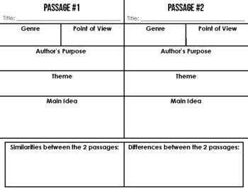 Processing Paired Passages Graphic Organizer Foldable By Randa Riddle