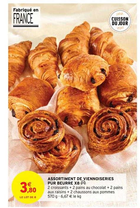 Promo Assortiment De Viennoiseries Pur Beurre X8 chez Intermarché