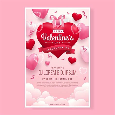 Valentines Day Poster 16116104 Vector Art at Vecteezy