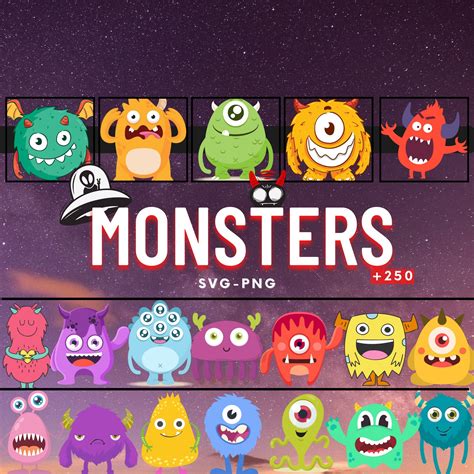 Cute Colorful Monster Svg Funny Monsters Svg Cut Filescute Monster