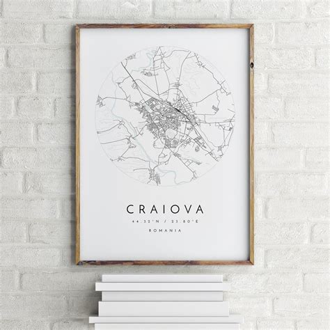 Craiova Map Craiova Romania City Map Home Town Map - Etsy