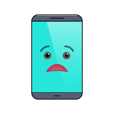 Miffed Mobile Phone Isolated Emoticon Stock Vector - Illustration of ...