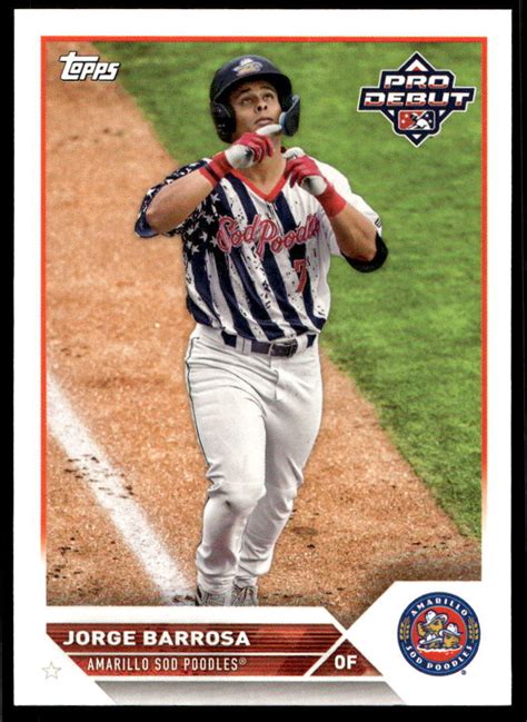 2023 Topps Pro Debut PD21 Jorge Barrosa Amarillo Sod Poodles Baseball