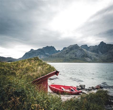 Îles Norvège De Lofoten Septembre 2018 Chambre Avec Le Toit Et Les