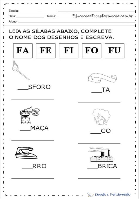 Atividades Familia Do F - 9