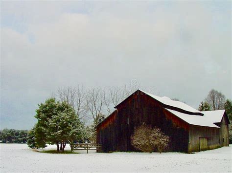 Pennsylvania Farm In Winter Stock Photo Image Of Storm Clouds 30098328