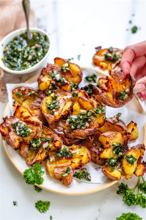 4 Ingredient Crispy Smashed Potatoes Vegan Two Spoons