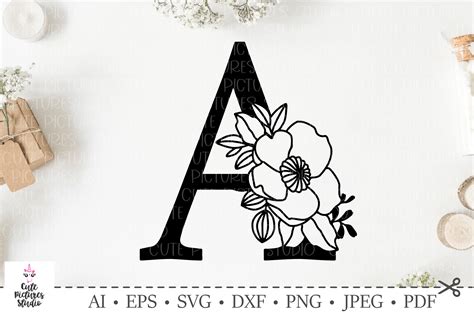 Free 295 Floral Alphabet Svg SVG PNG EPS DXF File - Download SVG Cut ...